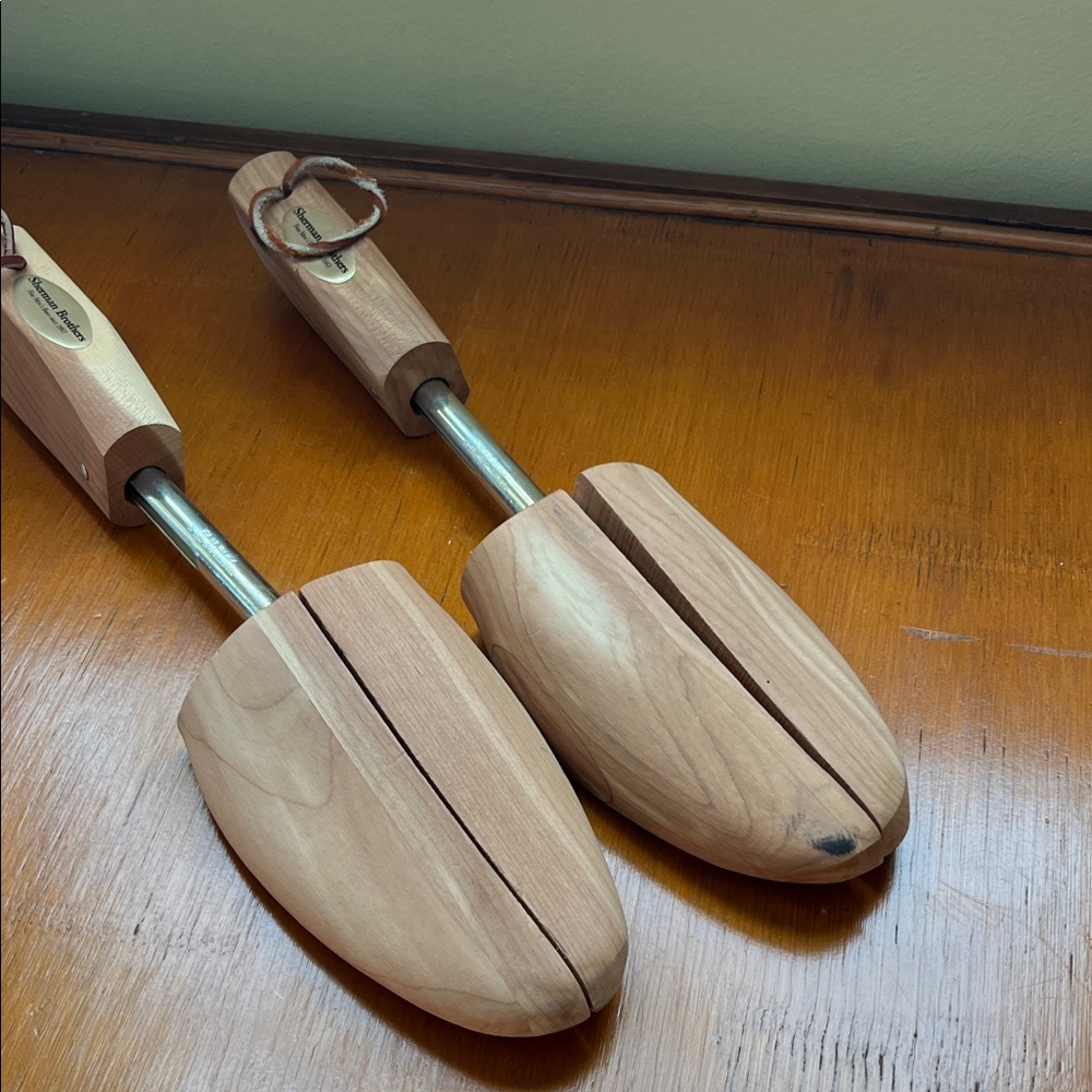 Wooden Shoe Trees with Metal Rods